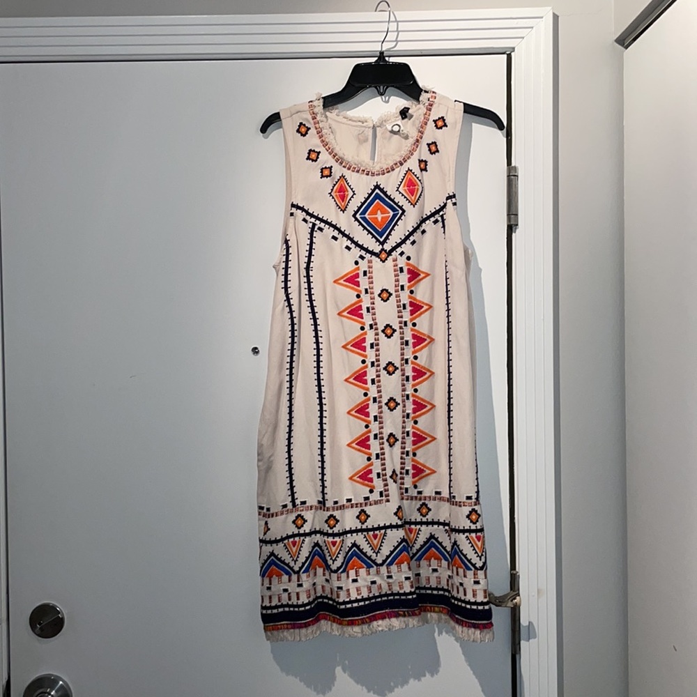 Anthropologie Multi-Color Fringe Dress